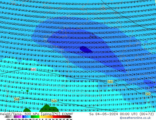 Z500/Rain (+SLP)/Z850 ECMWF Sáb 04.05.2024 00 UTC