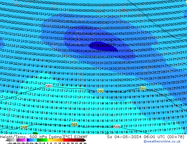 Z500/Regen(+SLP)/Z850 ECMWF za 04.05.2024 06 UTC