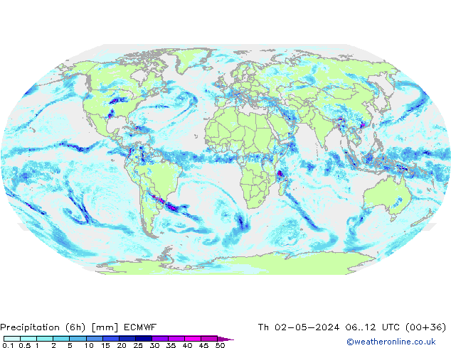 Yağış (6h) ECMWF Per 02.05.2024 12 UTC