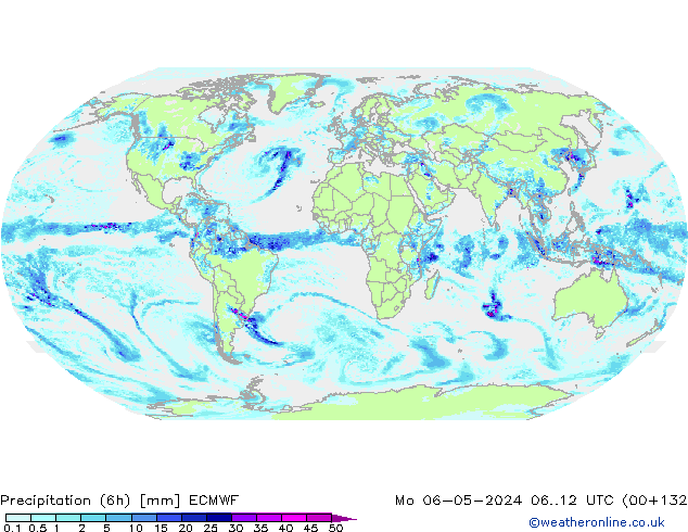 Precipitation (6h) ECMWF Mo 06.05.2024 12 UTC