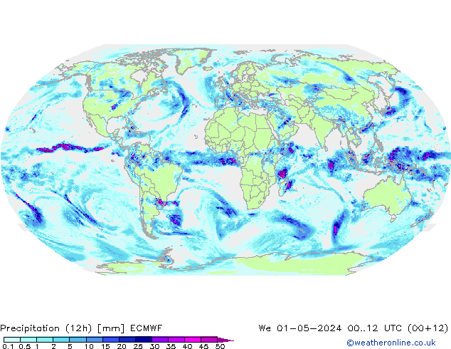 Précipitation (12h) ECMWF mer 01.05.2024 12 UTC