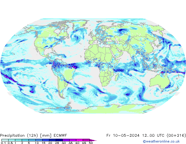 Yağış (12h) ECMWF Cu 10.05.2024 00 UTC