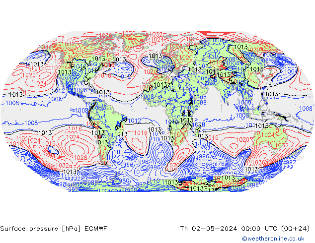 Bodendruck ECMWF Do 02.05.2024 00 UTC