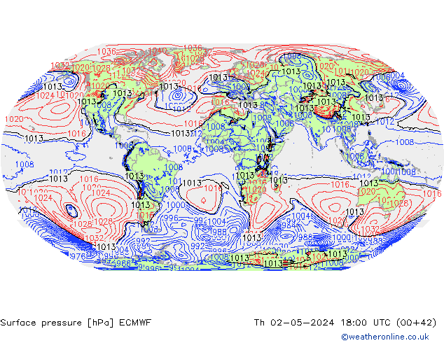 Luchtdruk (Grond) ECMWF do 02.05.2024 18 UTC