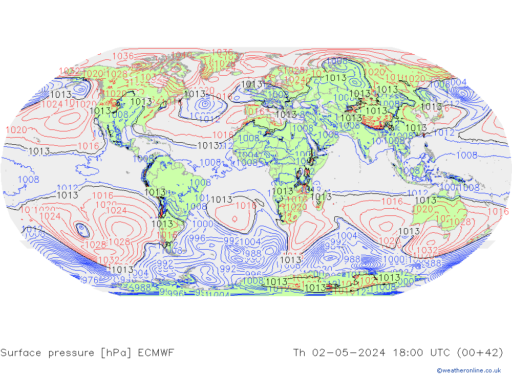 Surface pressure ECMWF Th 02.05.2024 18 UTC