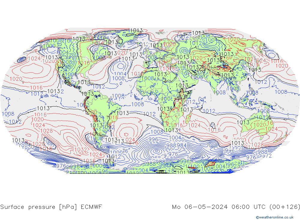 ciśnienie ECMWF pon. 06.05.2024 06 UTC