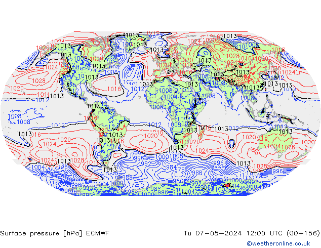 Luchtdruk (Grond) ECMWF di 07.05.2024 12 UTC