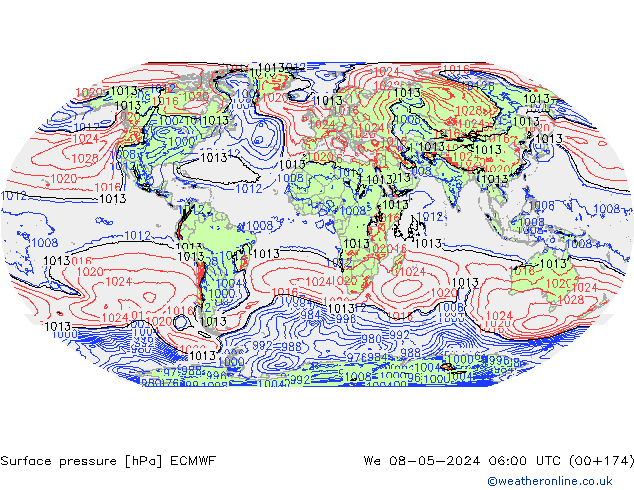 Yer basıncı ECMWF Çar 08.05.2024 06 UTC