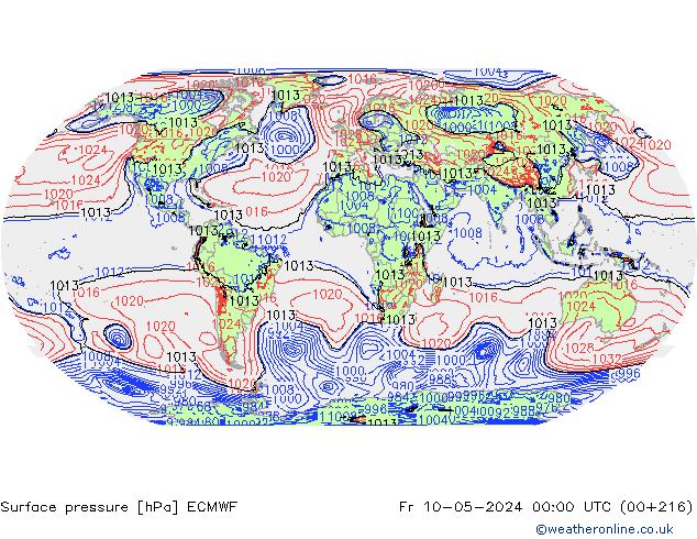 Yer basıncı ECMWF Cu 10.05.2024 00 UTC