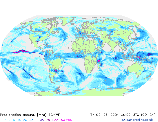 Precipitation accum. ECMWF  02.05.2024 00 UTC