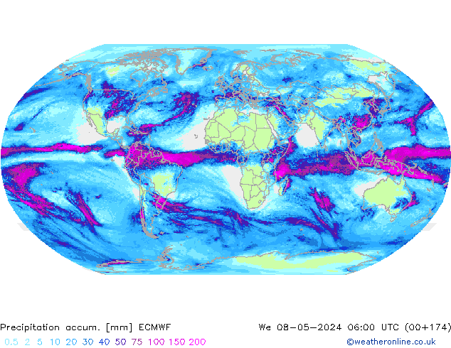 Toplam Yağış ECMWF Çar 08.05.2024 06 UTC