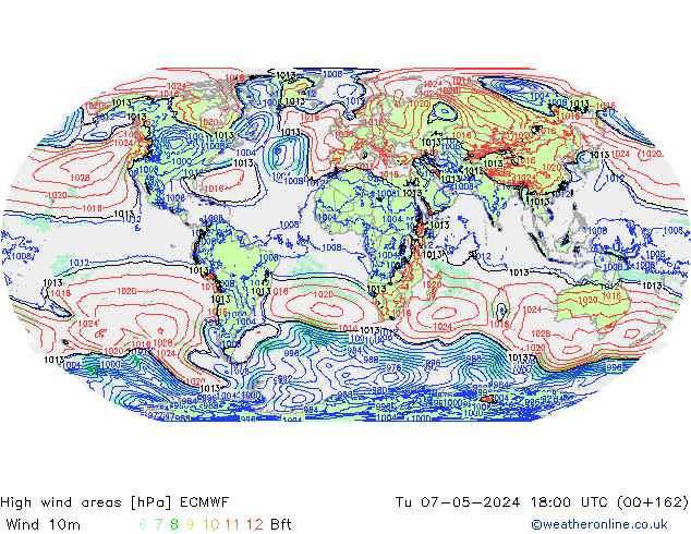 High wind areas ECMWF Ter 07.05.2024 18 UTC