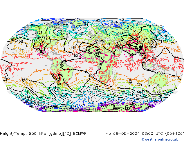 Height/Temp. 850 hPa ECMWF pon. 06.05.2024 06 UTC