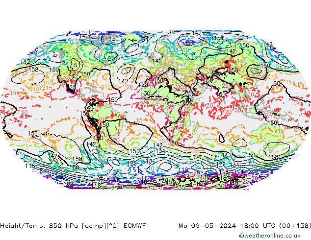 Géop./Temp. 850 hPa ECMWF lun 06.05.2024 18 UTC