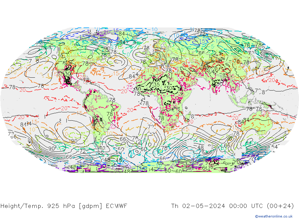 Height/Temp. 925 hPa ECMWF Do 02.05.2024 00 UTC