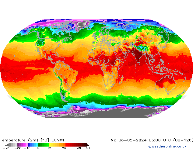 Temperature (2m) ECMWF Mo 06.05.2024 06 UTC