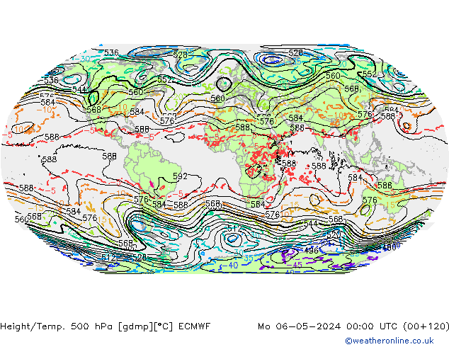 Height/Temp. 500 hPa ECMWF Mo 06.05.2024 00 UTC