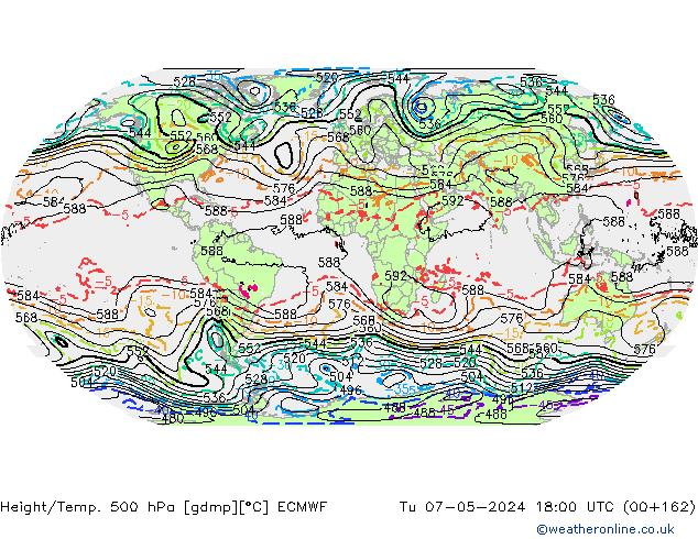 Z500/Rain (+SLP)/Z850 ECMWF  07.05.2024 18 UTC