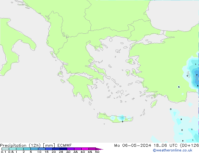 Precipitation (12h) ECMWF Po 06.05.2024 06 UTC