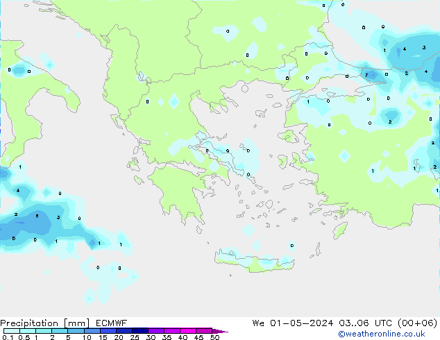 Precipitazione ECMWF mer 01.05.2024 06 UTC