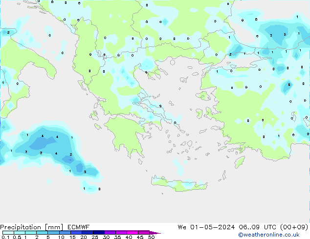 Precipitación ECMWF mié 01.05.2024 09 UTC