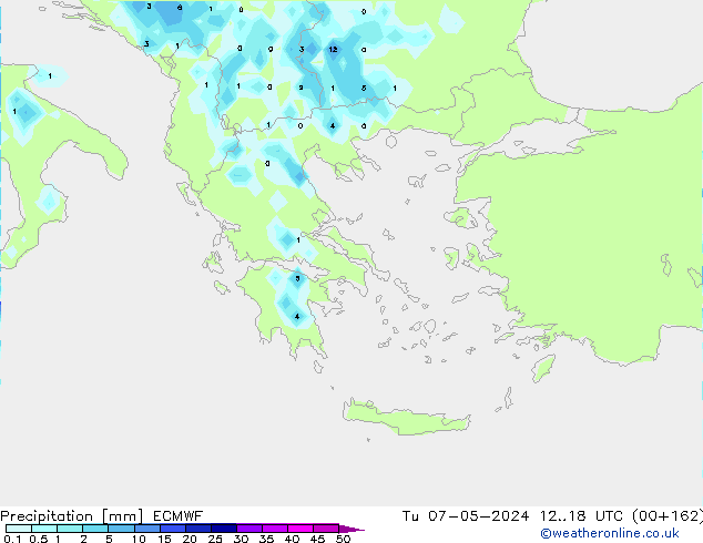 Precipitazione ECMWF mar 07.05.2024 18 UTC