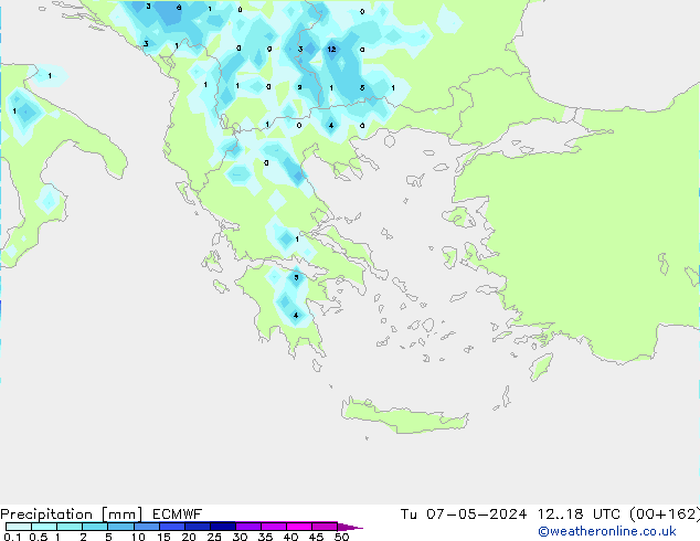 Précipitation ECMWF mar 07.05.2024 18 UTC