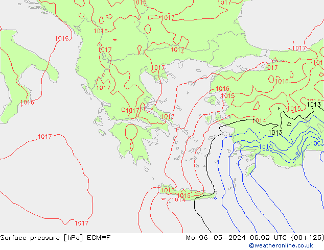 Atmosférický tlak ECMWF Po 06.05.2024 06 UTC