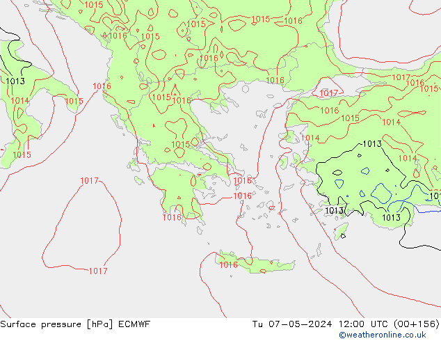 Presión superficial ECMWF mar 07.05.2024 12 UTC