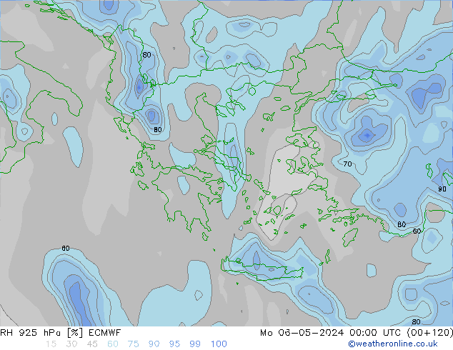 RH 925 hPa ECMWF Po 06.05.2024 00 UTC