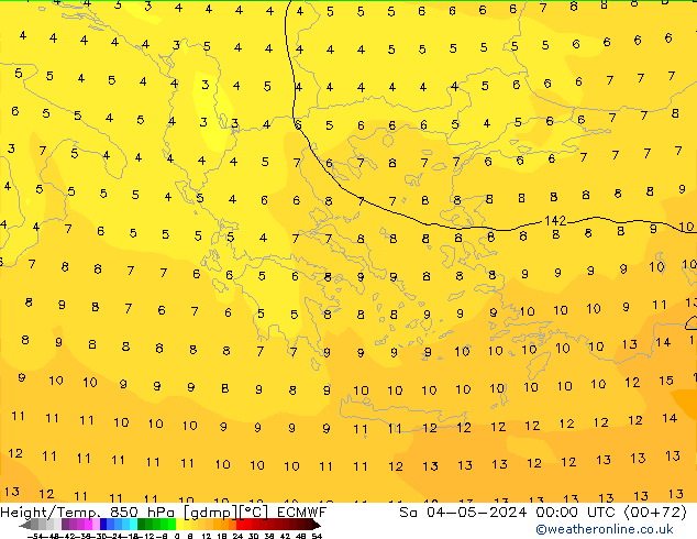 Z500/Rain (+SLP)/Z850 ECMWF Sa 04.05.2024 00 UTC