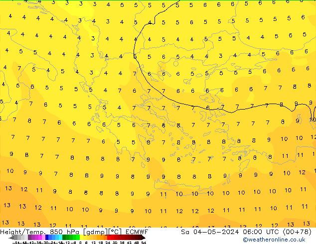 Z500/Rain (+SLP)/Z850 ECMWF So 04.05.2024 06 UTC