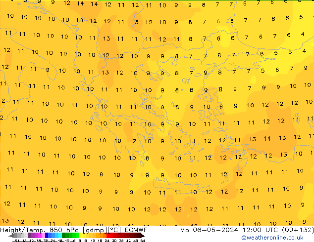 Z500/Rain (+SLP)/Z850 ECMWF Mo 06.05.2024 12 UTC