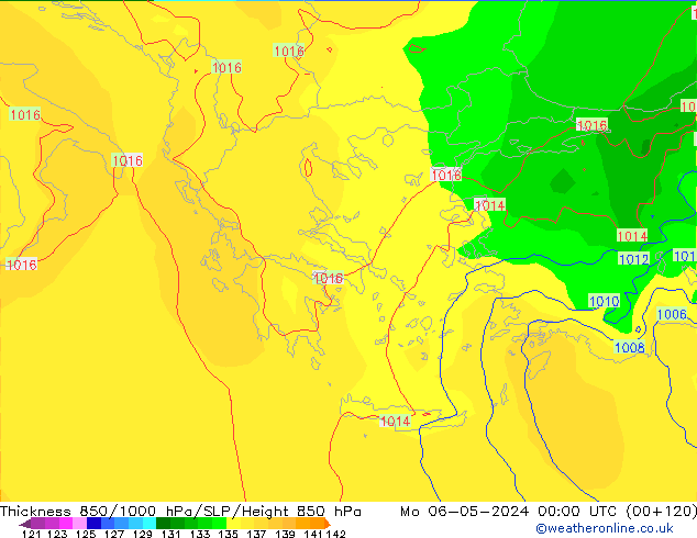 Thck 850-1000 hPa ECMWF lun 06.05.2024 00 UTC