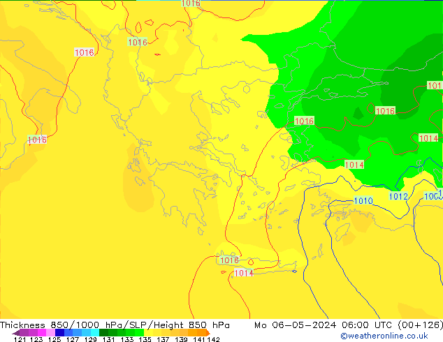 Thck 850-1000 hPa ECMWF Po 06.05.2024 06 UTC