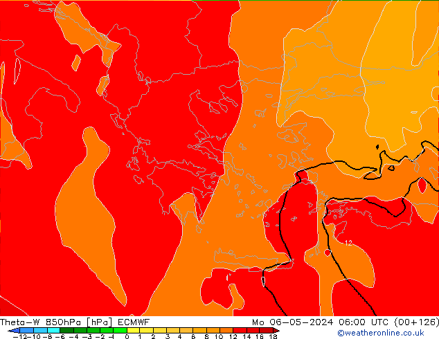 Theta-W 850hPa ECMWF Po 06.05.2024 06 UTC