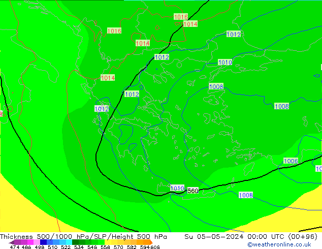 Thck 500-1000hPa ECMWF Su 05.05.2024 00 UTC