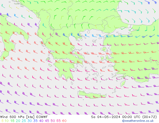 Wind 500 hPa ECMWF Sa 04.05.2024 00 UTC