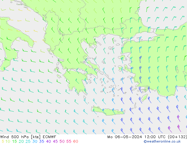 Wind 500 hPa ECMWF Mo 06.05.2024 12 UTC