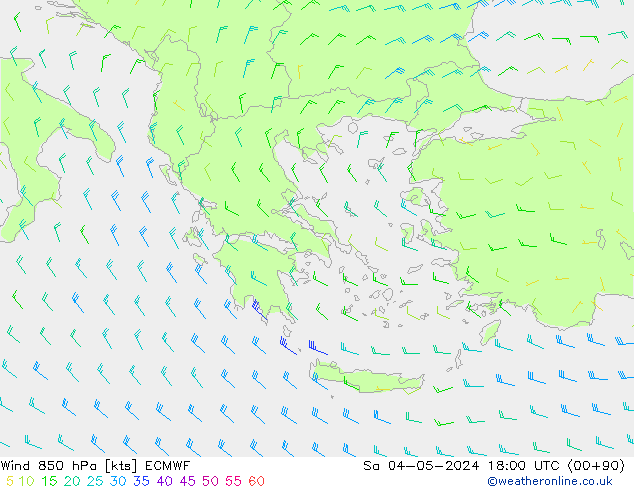 Wind 850 hPa ECMWF Sa 04.05.2024 18 UTC