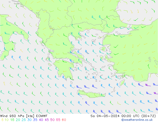 Wind 950 hPa ECMWF Sa 04.05.2024 00 UTC