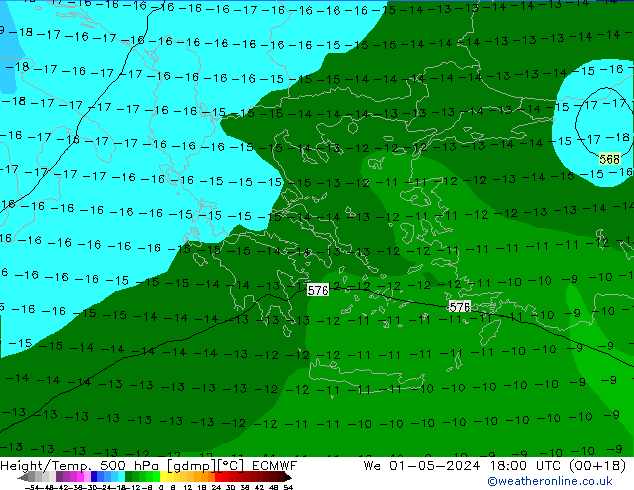 Z500/Rain (+SLP)/Z850 ECMWF Qua 01.05.2024 18 UTC