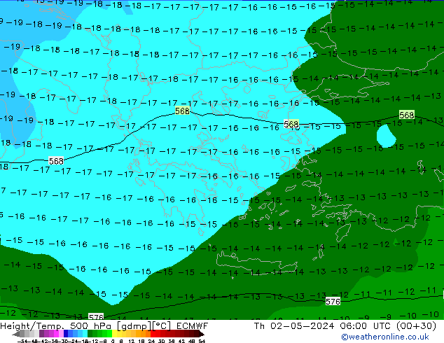 Geop./Temp. 500 hPa ECMWF jue 02.05.2024 06 UTC