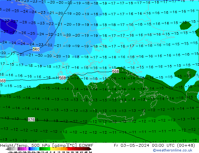 Z500/Rain (+SLP)/Z850 ECMWF ven 03.05.2024 00 UTC