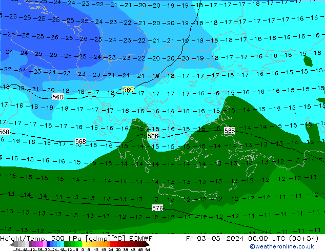 Z500/Yağmur (+YB)/Z850 ECMWF Cu 03.05.2024 06 UTC