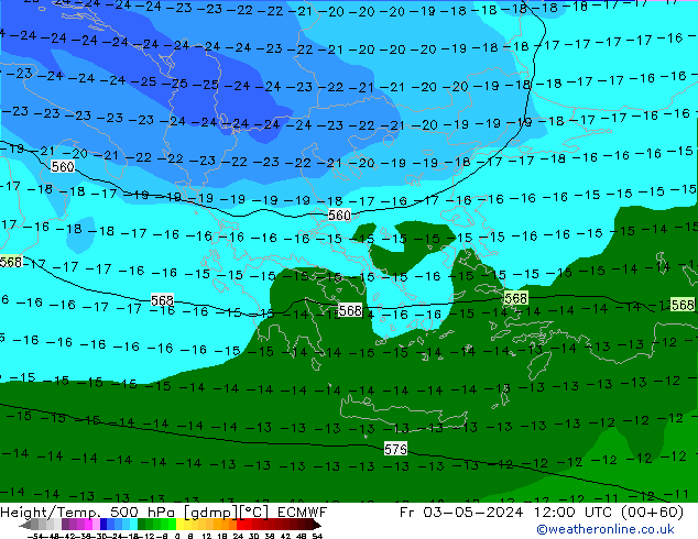 Z500/Rain (+SLP)/Z850 ECMWF ven 03.05.2024 12 UTC