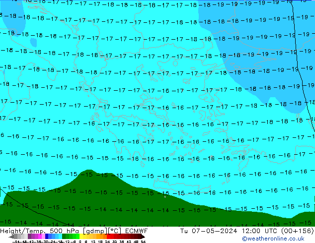 Z500/Yağmur (+YB)/Z850 ECMWF Sa 07.05.2024 12 UTC