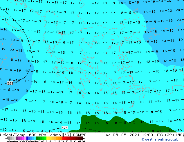 Z500/Rain (+SLP)/Z850 ECMWF We 08.05.2024 12 UTC