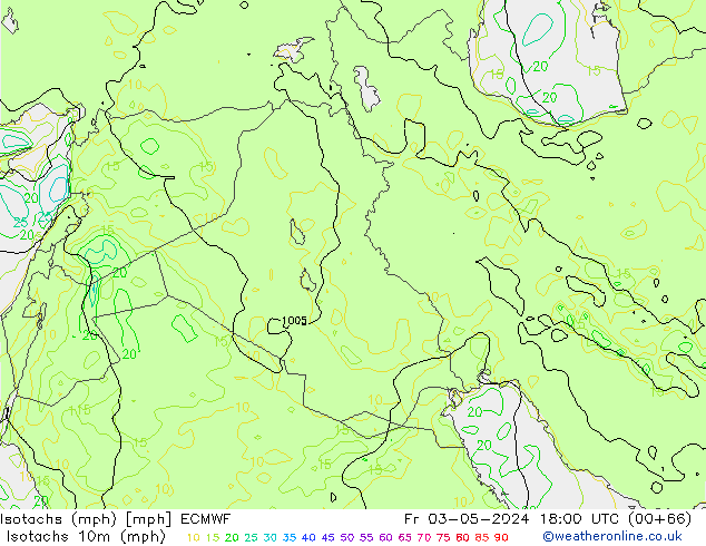 Isotachs (mph) ECMWF  03.05.2024 18 UTC