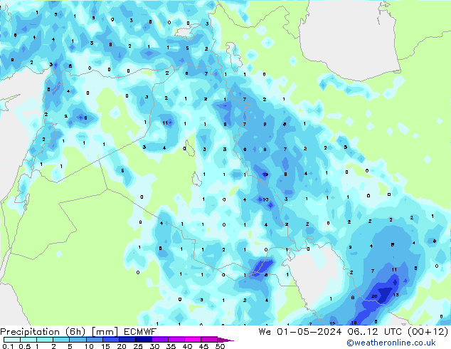 Z500/Rain (+SLP)/Z850 ECMWF We 01.05.2024 12 UTC